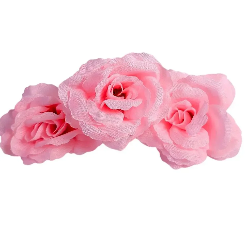 82 Light Pink Silk Rose Heads 2.5in Artificial Flowers Wedding Craft Decor